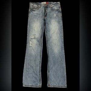 Aéropostale Driggs Slim Bootcut Distressed Light Wash Jeans - 30x32 100% cotton